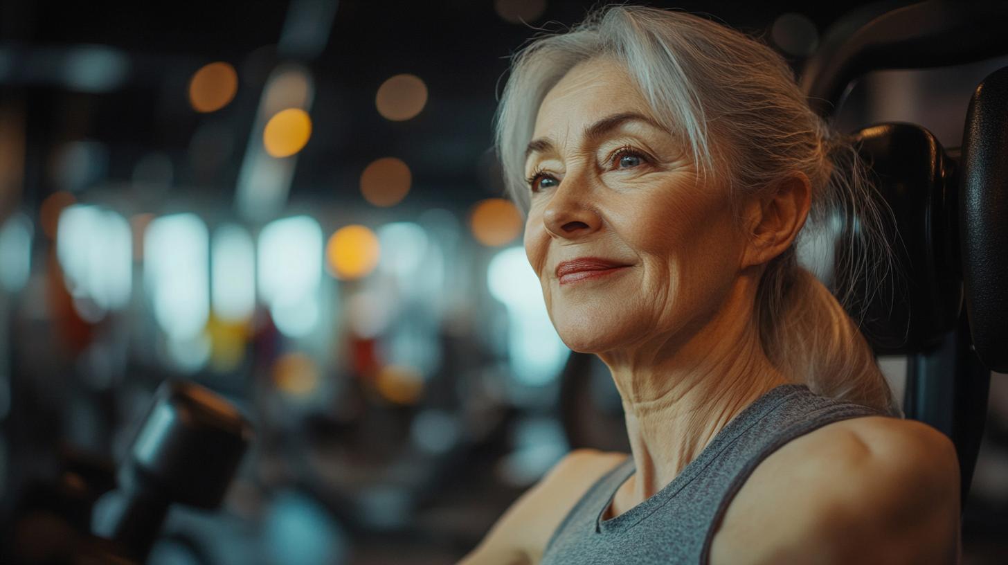 Активні люди старшого віку займаються фітнесом