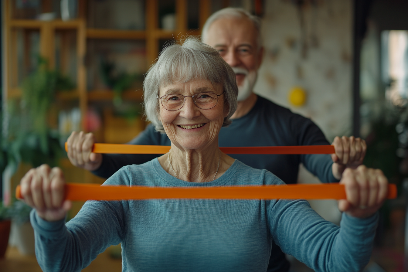 Група людей старшого віку на тренуванні